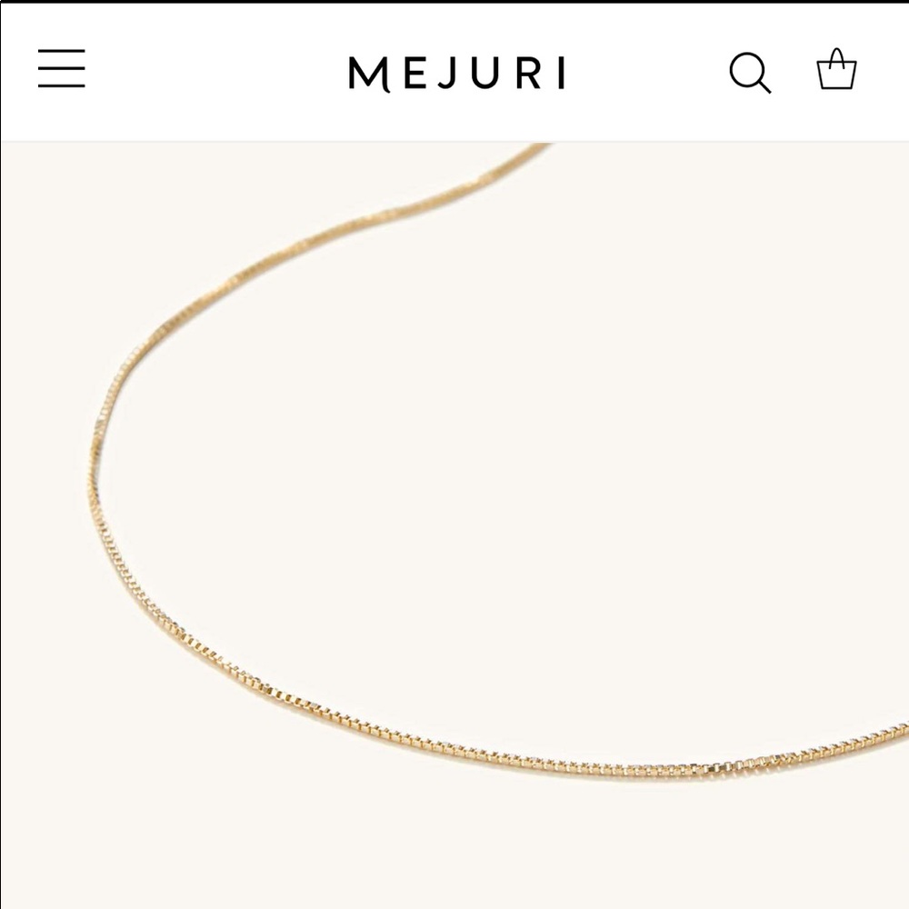 SOLD - (Brand new) Mejuri baby box chain necklace - 14k yellow gold - Picture 7 of 9